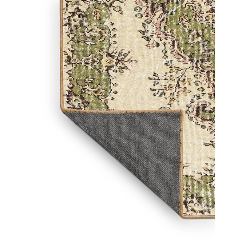 Tapis contemporain beige / olive clair, Rectangle 8 pi x 12 pi