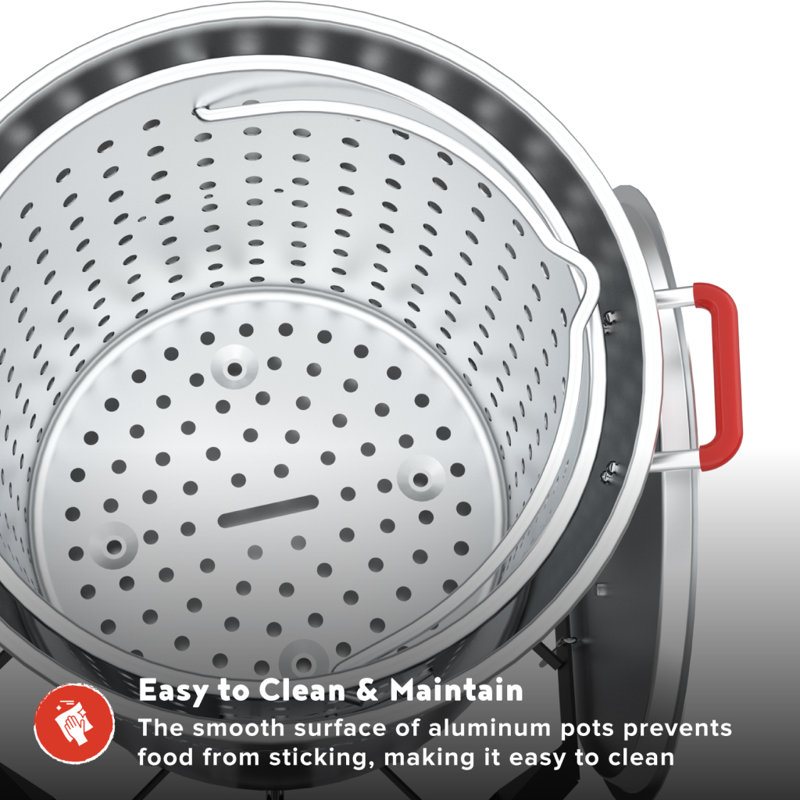 Friteuse à dinde en aluminium de 80 pte avec panier Megamaster