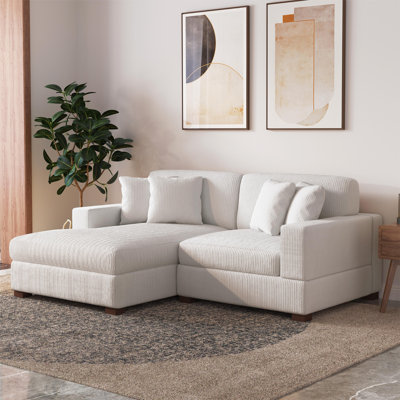 Milbrey 2-Piece Corduroy Modular Sectional with Pillow Back