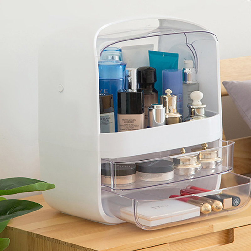 Baelynn Plastic Makeup Organiser, Crystal White