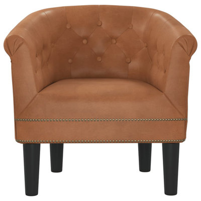 Leflar Faux Leather Barrel Chair