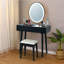 Ensemble coiffeuse avec tabouret et miroir Brassfield-1085366438