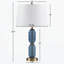 Lampe de table facettée en verre bleu