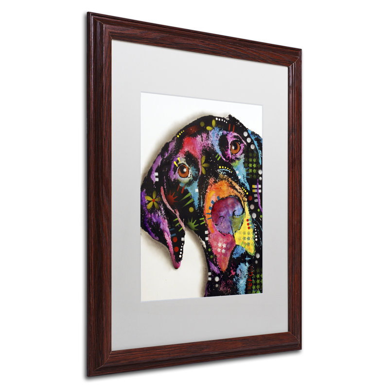 « pointer », impression encadrée sur toile, H 20 po x l 16 po x P 0,5 po, argent