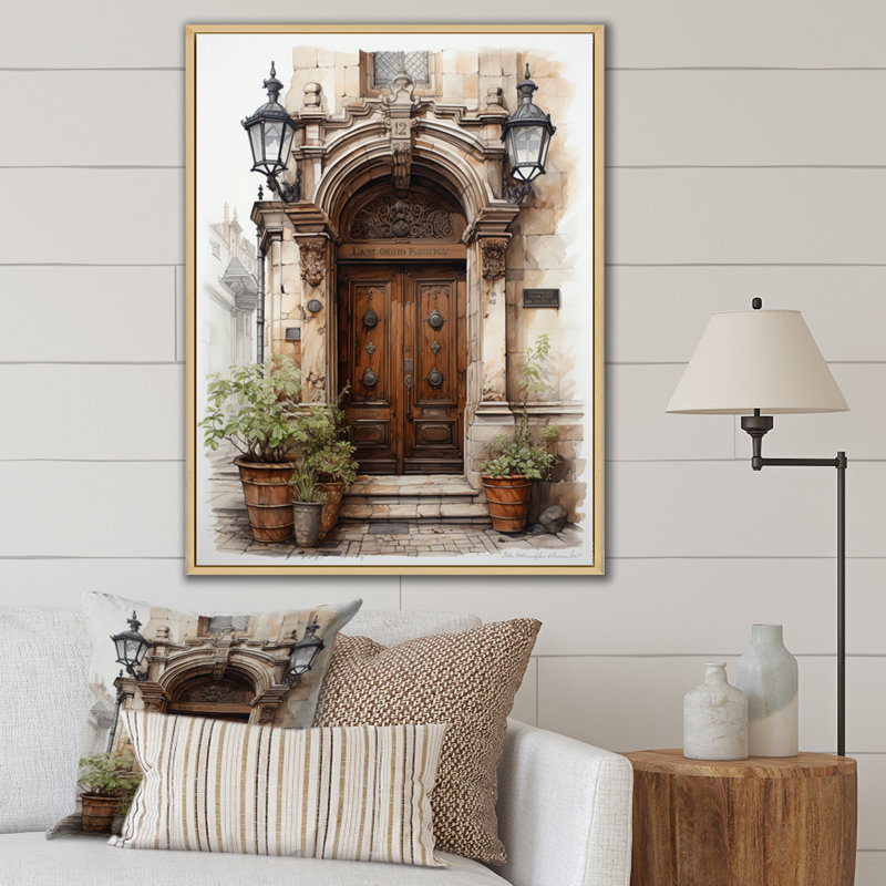 «Avenall France Lyon Old Town Door II - France», reproduction d'art sur toile encadrée, H 32 po x l 16 po x P 1 po