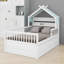 Lit House avec lit gigogne et tissu-482792521-482792523