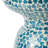 D15x16" Capiz Garden Stool Small Side Tabel, Blue Accent Round End Table