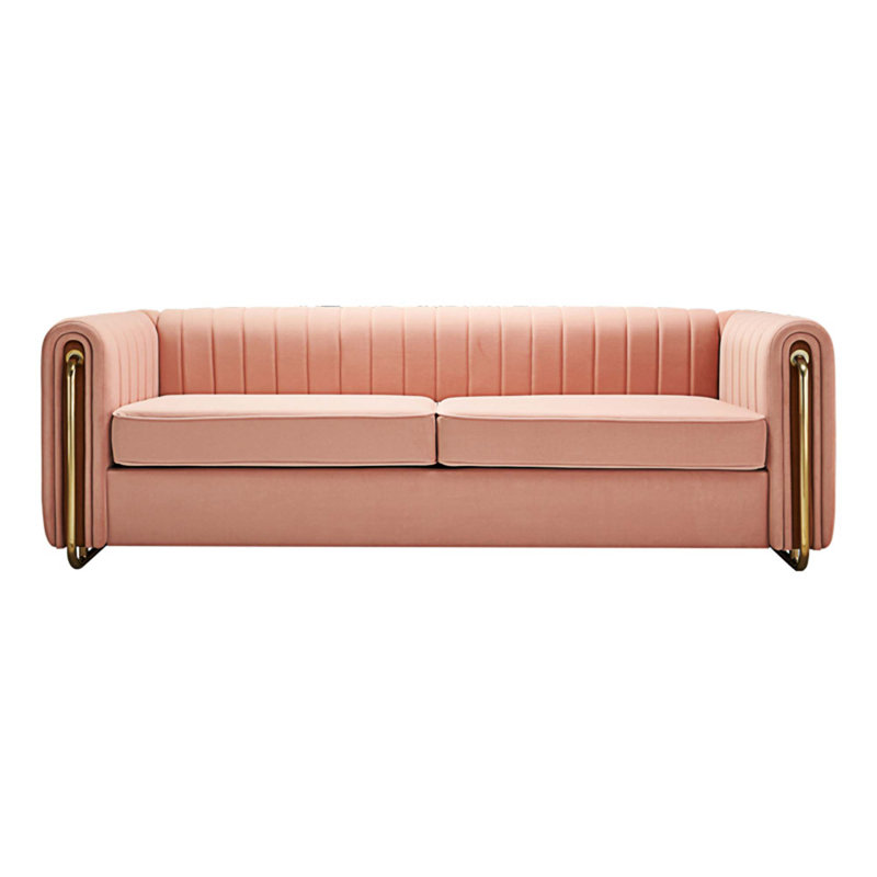 Canapé rembourré 84,25 po Nakesha, Velours rose
