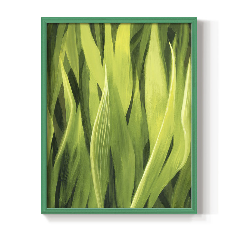«Blades of Grass II», reproduction encadrée - bois massif, Vert, H 10 po x l 8 po