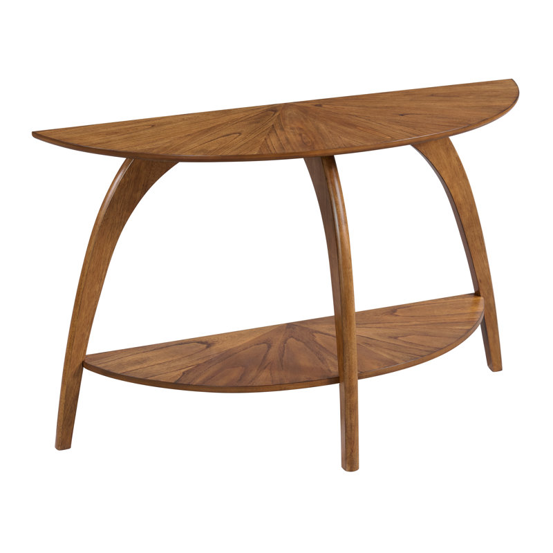 Atreu 48'' Half Moon Sofa Console Table, Cinnamon