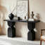 Console noire de 120 cm (47,24 po), table d'entrée de forme irrégulière avec finition en placage de bois, table basse moderne et minimaliste pour salon, couloir et entrée.