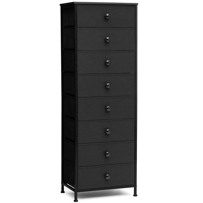 8-drawer Chest Storage Tower Organizer Unit, Black, Black