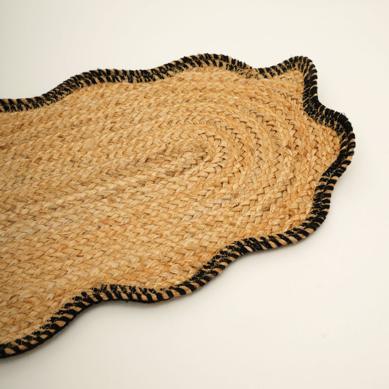 Jute Braided Runner - Natural Finish - 36 x 183 cm, Charcoal