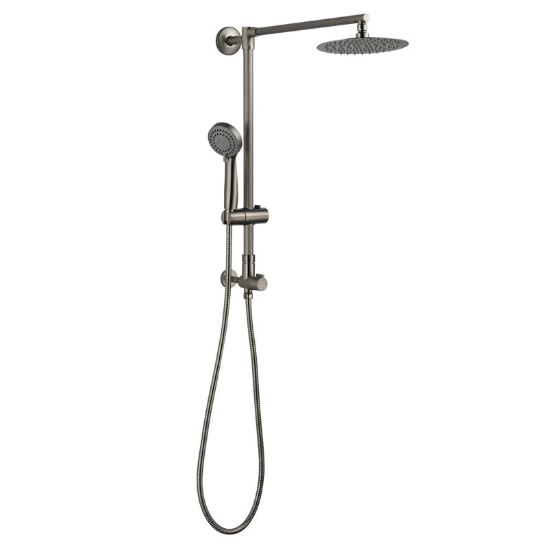 Fennocasa Polaris 1 Rain Shower System with 3-Setting Handheld Shower - 2.5 GPM, Brushed Nickel