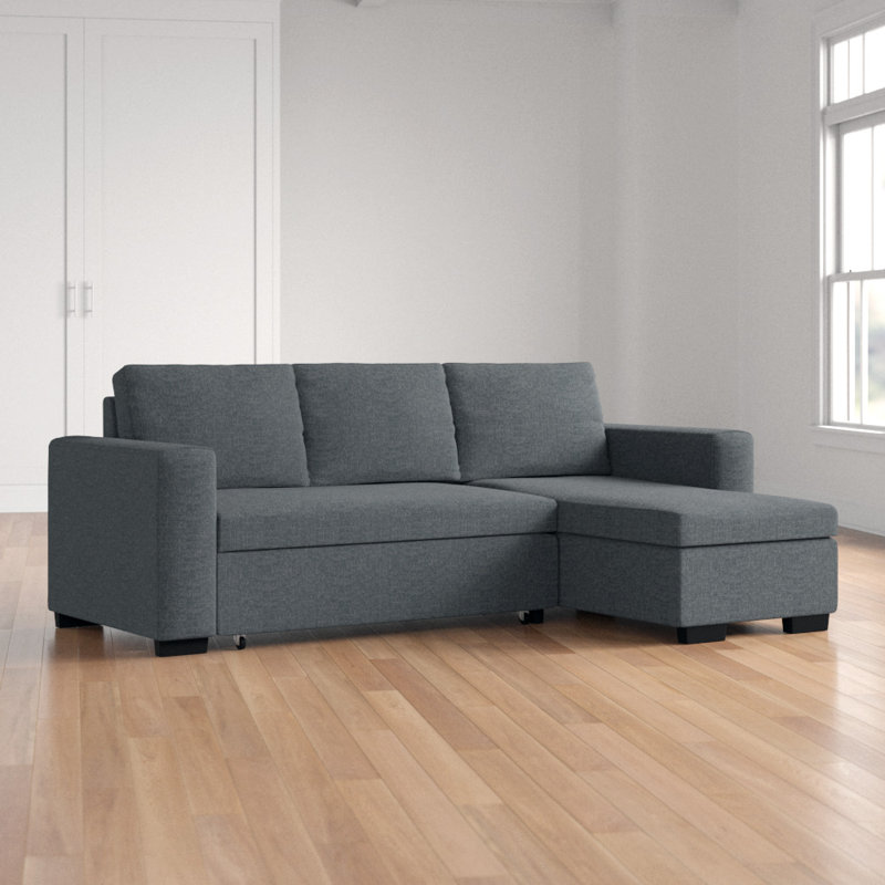 Breesport Upholstered L-Shaped Sectional Right Hand Facing, Blue/Gray