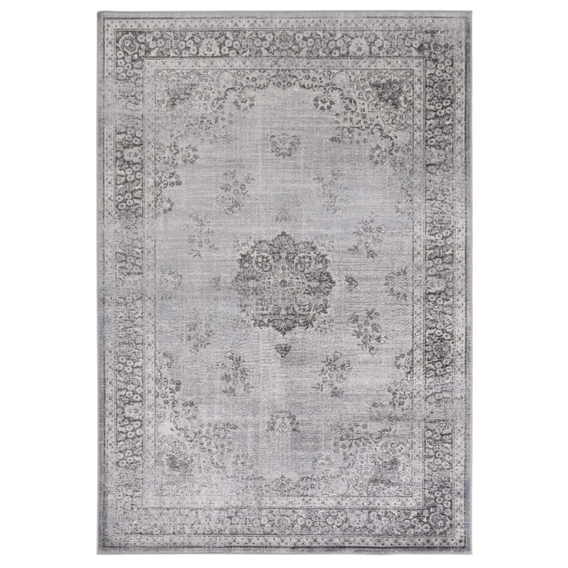 Huckstep Oriental Grey Area Rug, Rectangle 5'3" x 7'7"