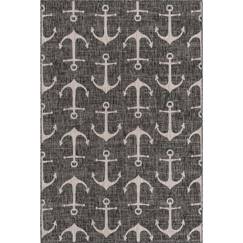 Tapis gris anthracite intérieur / extérieur Glidden, Rectangle 6 pi x 9 pi
