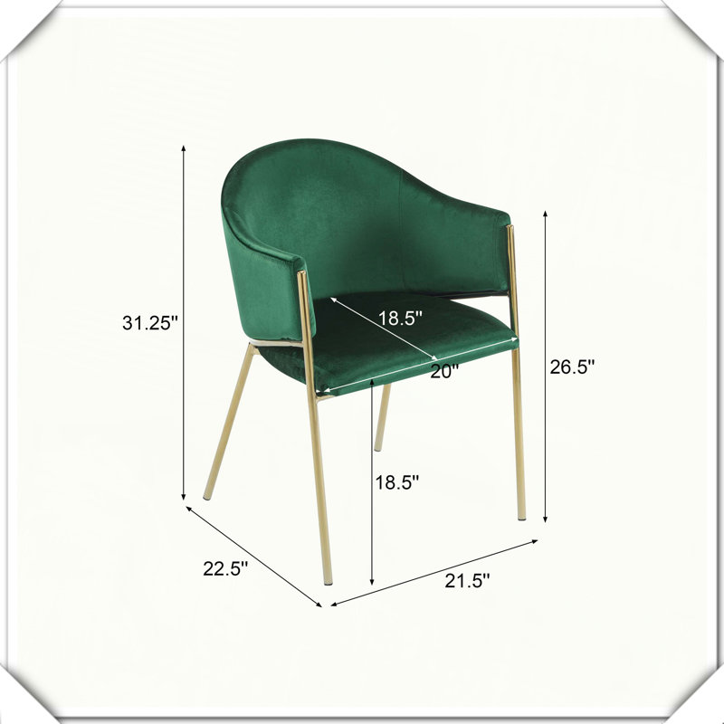 Ensemble de 2 chaises de salle à manger rembourrées modernes en velours robuste, élégant et durable