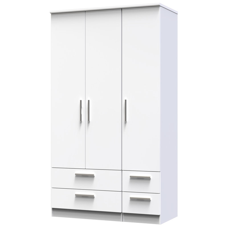Borgeson Manufactured Wood Wardrobe, Gloss/White