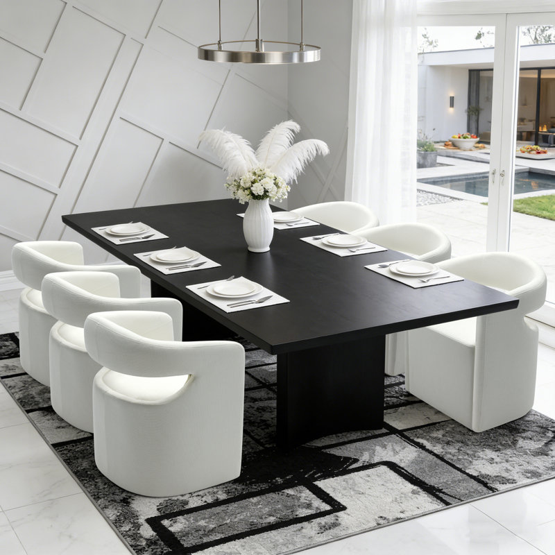 Chaise rembourrée avec roulettes cachées, Blanc