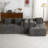 Grey Sectional Couch For Home, 101.2". Modular Design With Deep Seating. Full Foam Comfort. Smooth Curved . 3 Square & 2 Bolster Pillows. Back. American Inspired Design. 50.4" Width. 27.2" Height.-1816931807