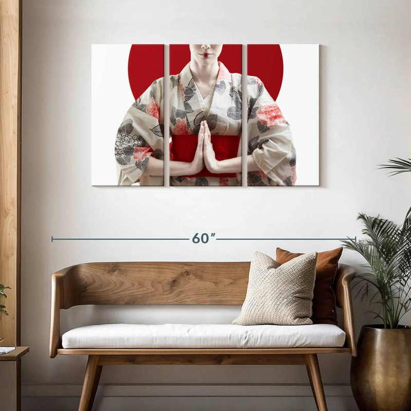 Leisha Kimono Clad Geisha, H 28 po x l 45 po