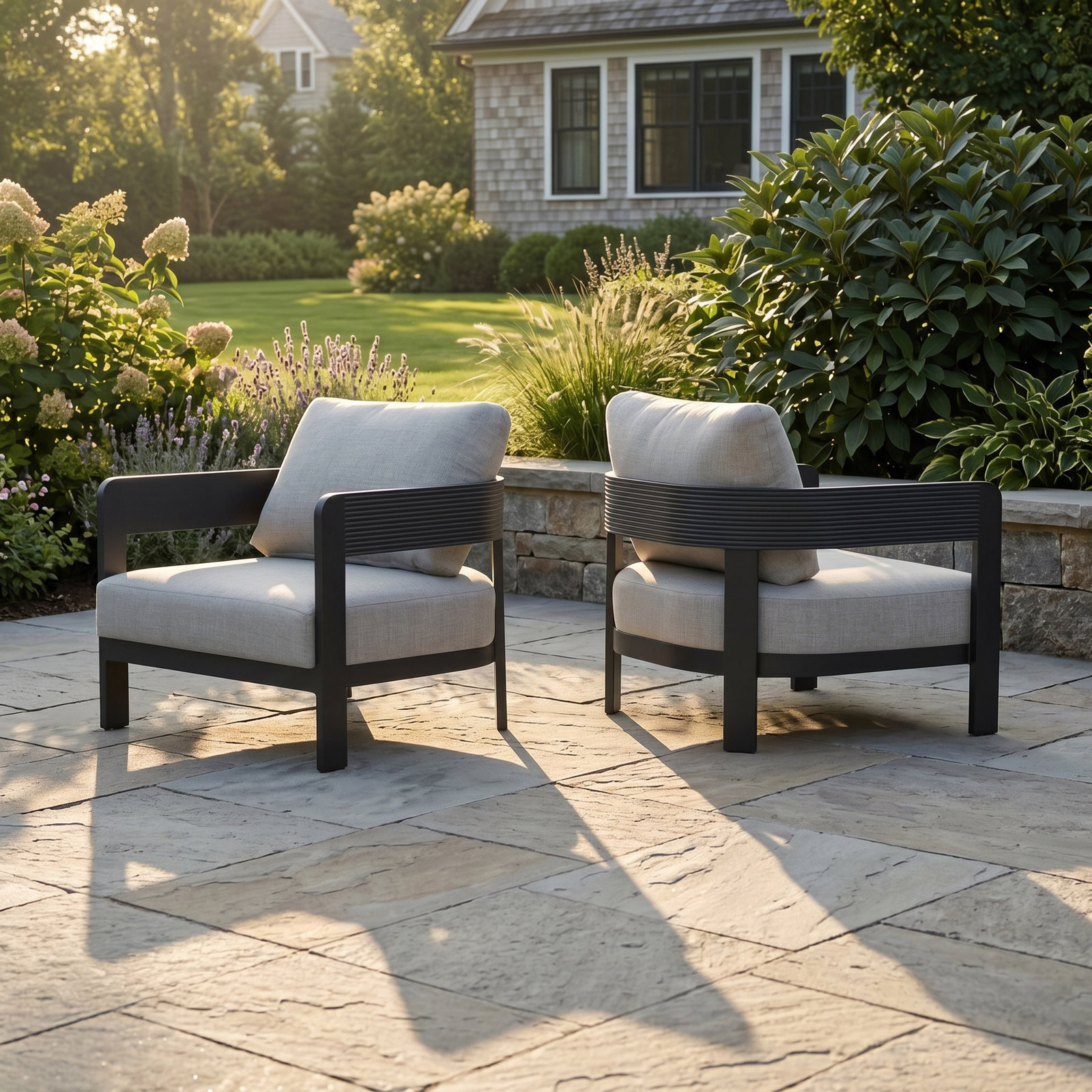 Lisa Patio Lounge Chair, Gray