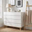 Commode blanche 8 tiroirs, commode haute minimaliste pour le salon de la chambre à coucher