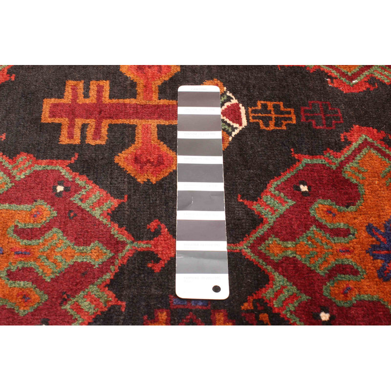 Tapis noir Teimani 4 pi 6 po x 6 pi 9 po
