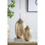 Vase en aluminium 8,5 x 8,5 x 18,5 ", stries dorées