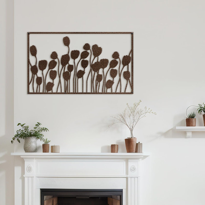 Décoration murale en métal, Bronze, H 12 po x l 24 po x P 0,05 po