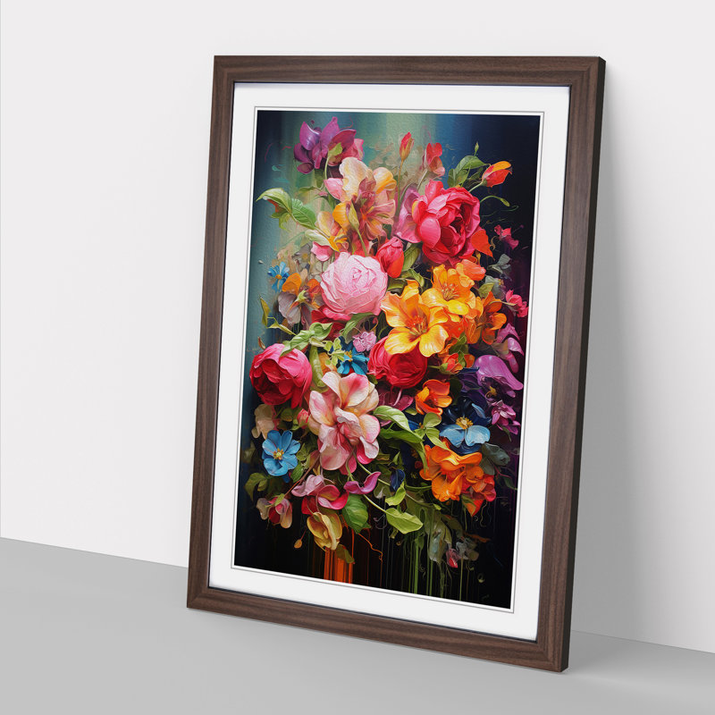 Single Picture Frame Print on Wood, Walnut Framed, 34cm H x 25cm W