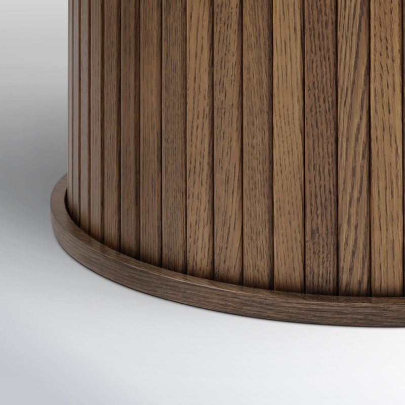 Iris 47" Pedestal Dining Table, Smoked Oak