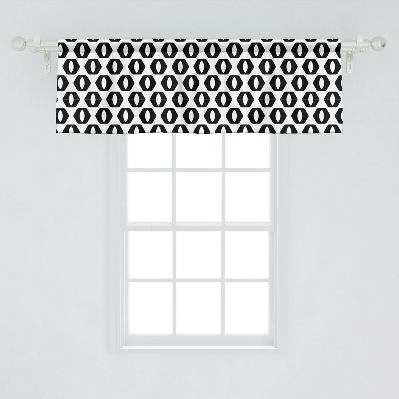 Cantonnière Ambesonne noir et blanc gris anthracite, L 54 po x L 18 po