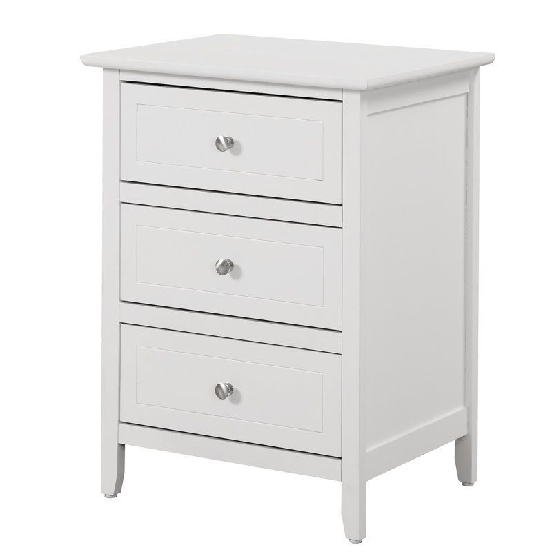 Versatile White Transitional Nightstand