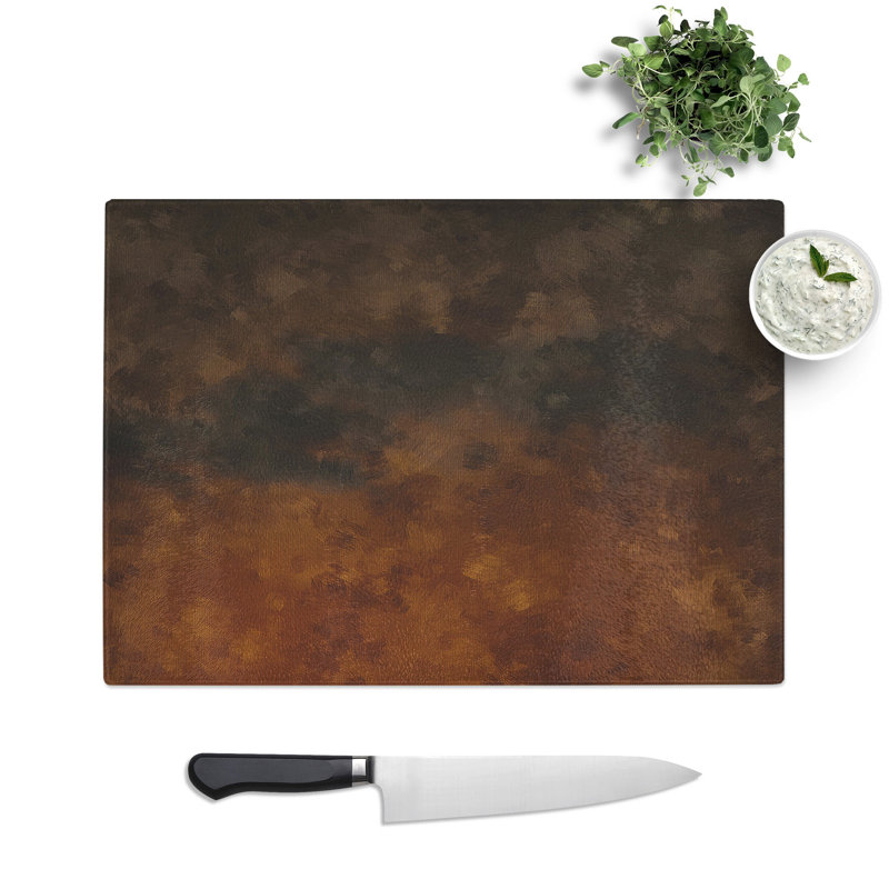 Tempered Glass Clouds on Fire Chopping Board, 20 cm x 28.5 cm