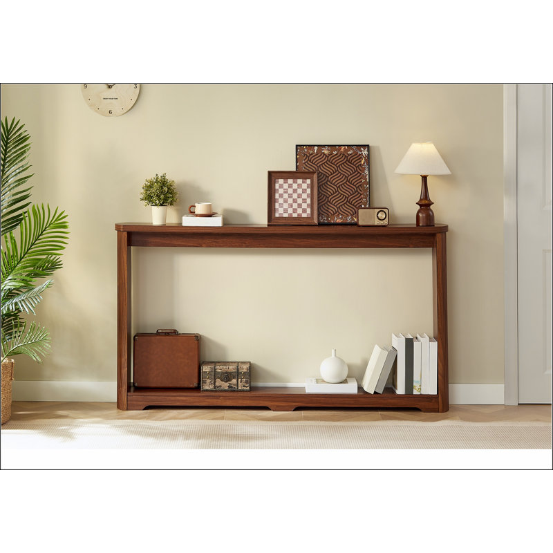 70.1"corrugated texture storage table for entranceways, narrow wooden console sofa table, can be placed behind the sofa, suitable for entranceways, corridors, and front door.Walnut.70.1"L*8.7"W*35.5"H