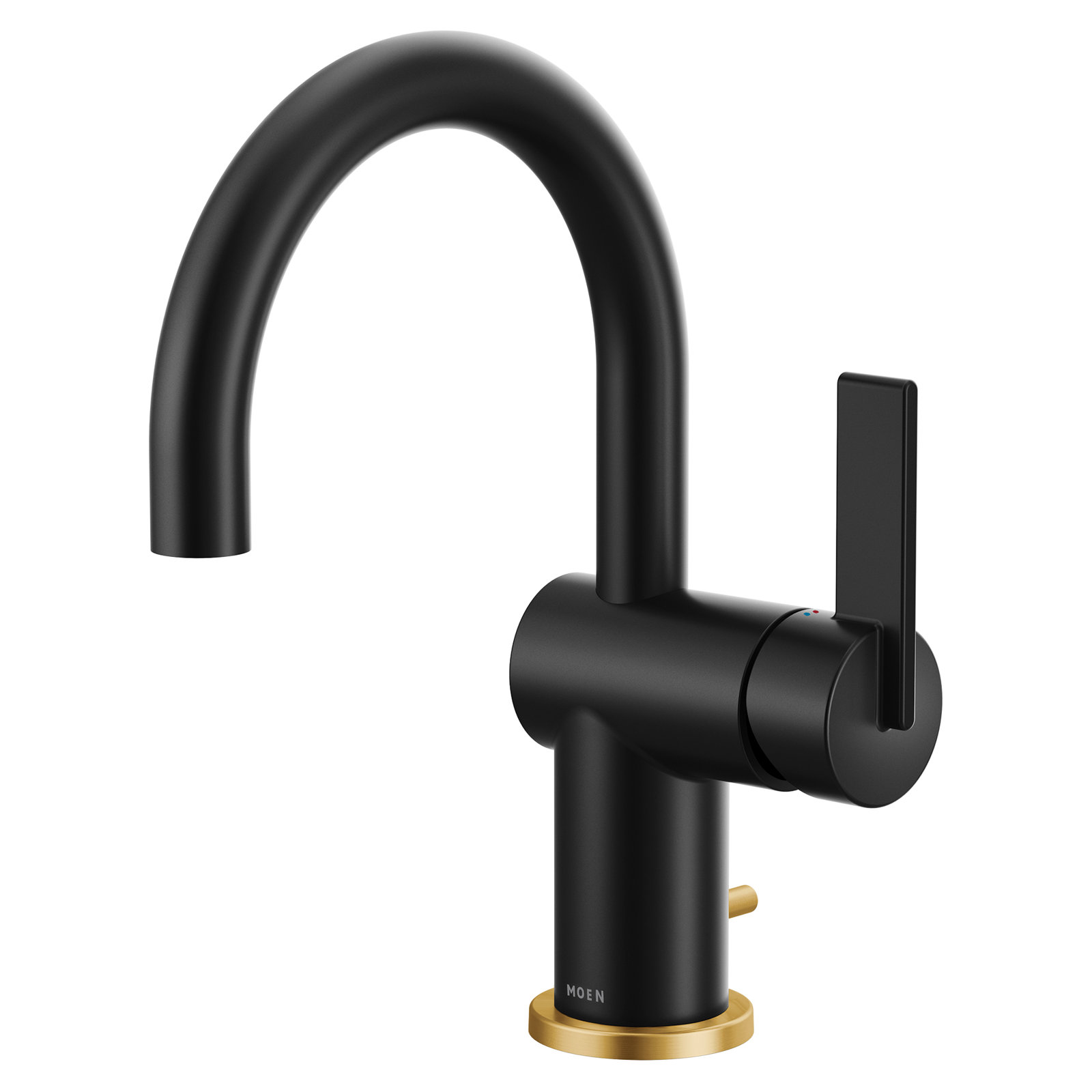Cia Single-Hole Bathroom Faucet with Drain, Matte Black