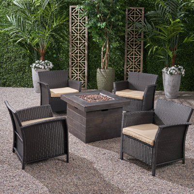 Peavy 5 Piece Multiple Chairs Seating Group with Cushions by Alcott Hill