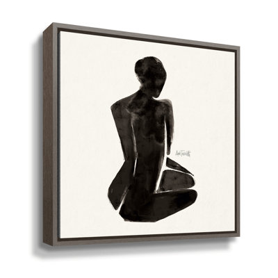 Neutral Nudes I Sq Gallery Wrapped Floater-framed Canvas