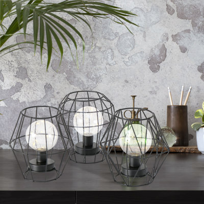 Ensemble de 3 lampes fantaisie en métal