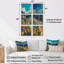 Orange, bleu, désert, cactus, paysage, Mexique, ensemble de 6 plantes murales, art mural-735389141-735389140