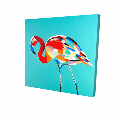 « flamant rose », reproduction de peinture à l’huile sur toile tendue