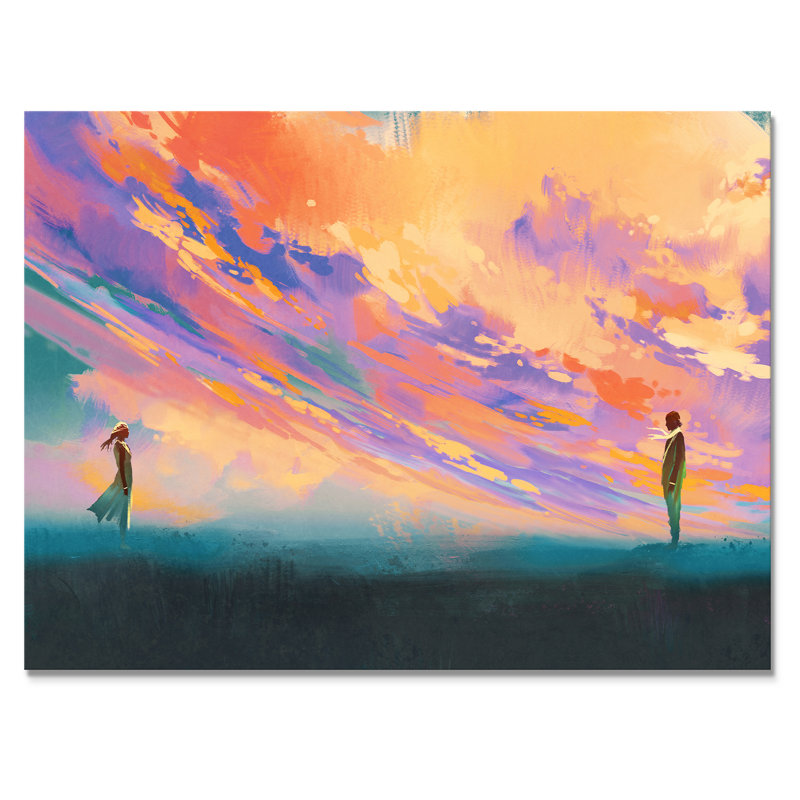 Jeu vidéo Fantasy Couple In Love - Décoration murale moderne sur toile, H 8 po x l 12 po x P 1 po, Toile tendue
