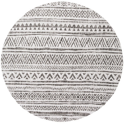 Tapis intérieur / extérieur noir / blanc cassé Landyon