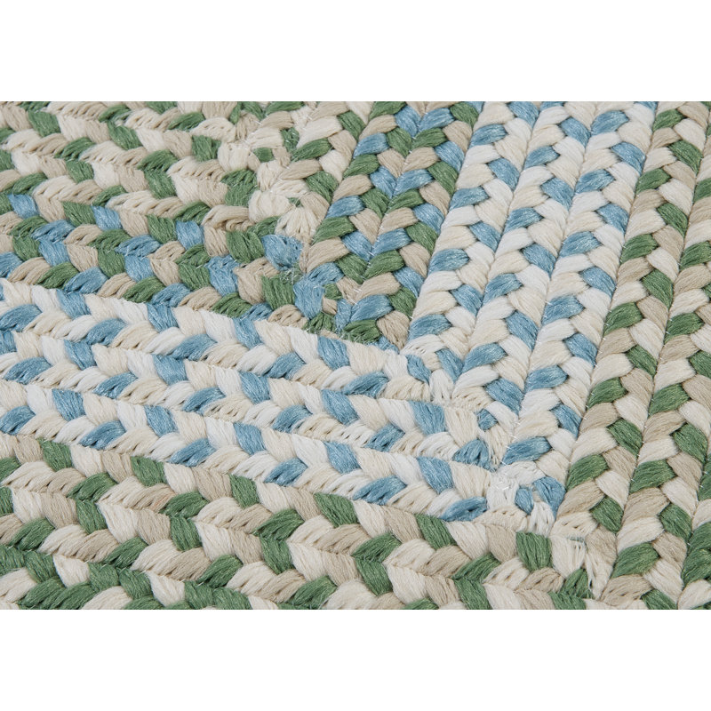 Tapis vert tressé Marathovounos, Rectangle 10 pi x 13 pi, Vert