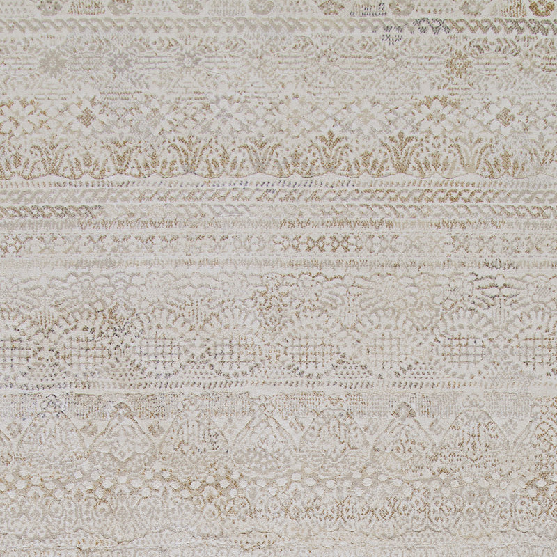 Tapis performance ivoire / gris clair à motif floral Belmont, Rectangle 7 pi 10 po x 11 pi 2 po