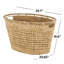 Panier de rangement décoratif et fonctionnel ovale en jonc de mer brun avec bordure surélevée et poignée fendue