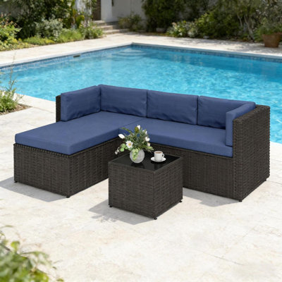 Comfortable Conversation Furniture Set,3 Piece Outdoor Furniture Set