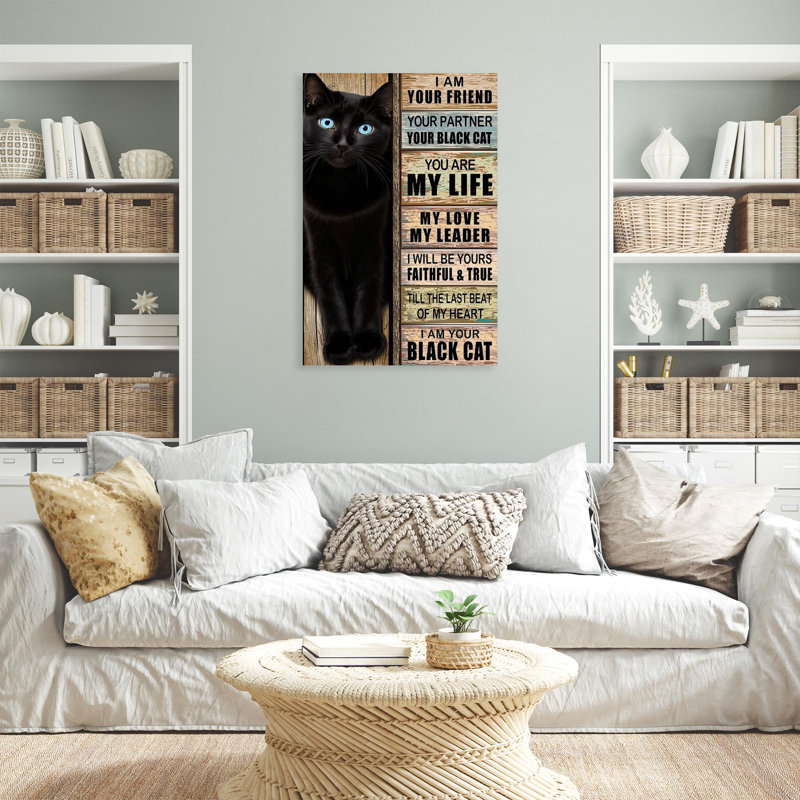 «I Am Your Black Cat On», impression sur toile, H 36 po x l 24 po x P 1,25 po